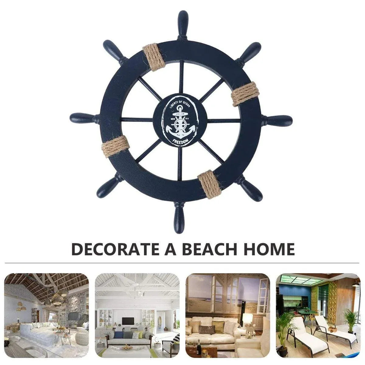 27cm Hanging Wooden Rudder Decorative Ornament Wall Decor Beach Home Decor
