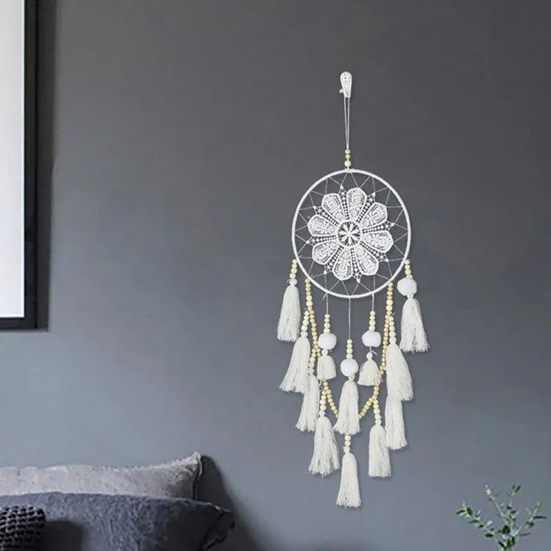 Handmade Dream Catcher Natural Macrame Hairball Art Wall Hanging Room Home Decor