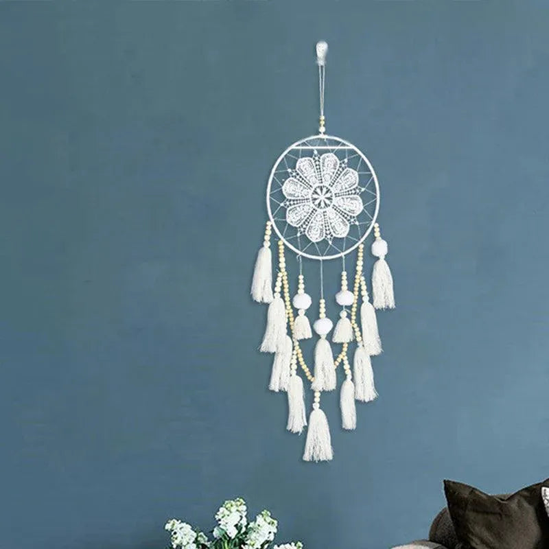 Handmade Dream Catcher Natural Macrame Hairball Art Wall Hanging Room Home Decor
