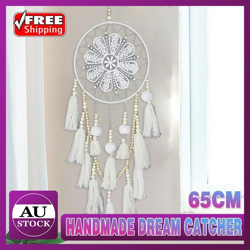 Handmade Dream Catcher Natural Macrame Hairball Art Wall Hanging Room Home Decor