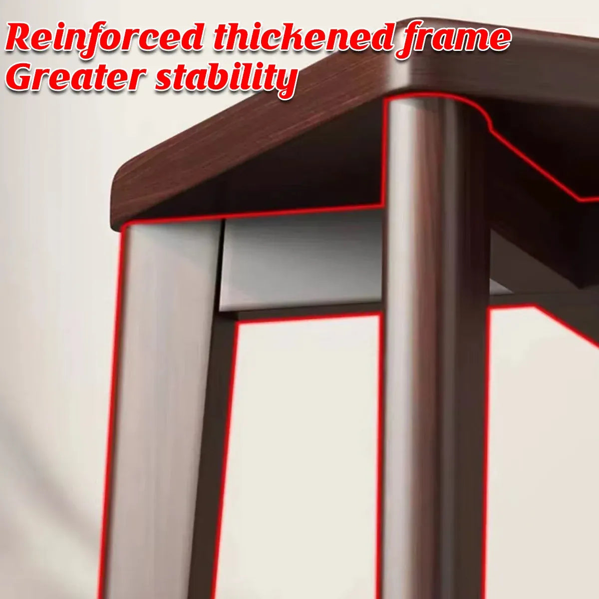 Wooden Square Bench Stool 30 x 30 x 43cm Rounded Design Garden Patio Home