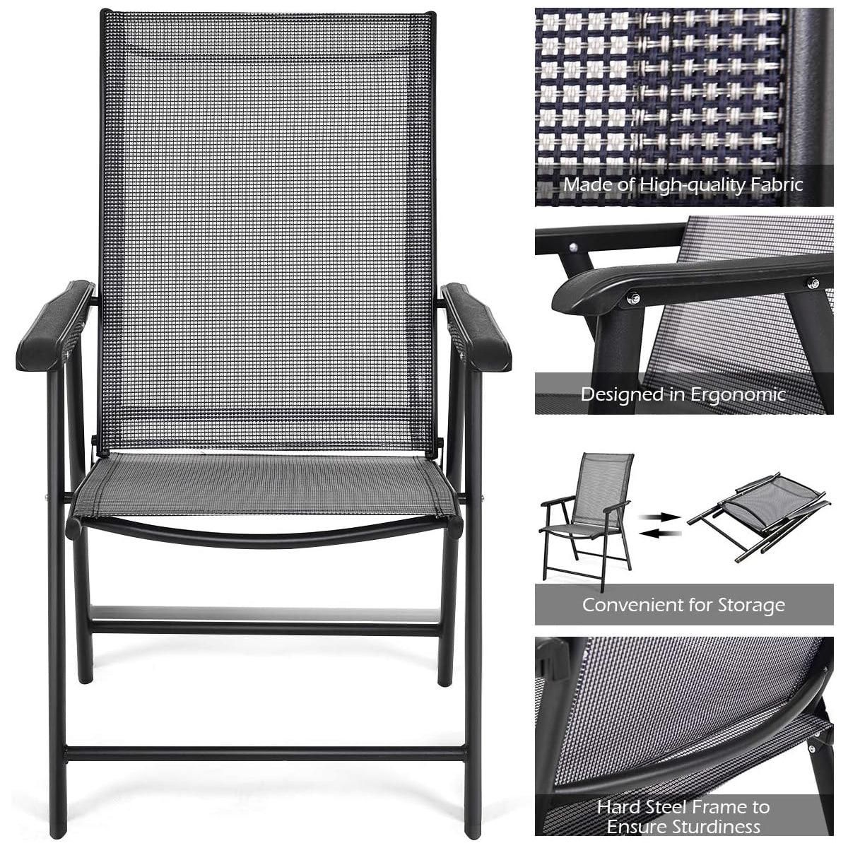 Outdoor Folding Chair Metal Portable Patio Balcony Chair with Backrest Sub Chair