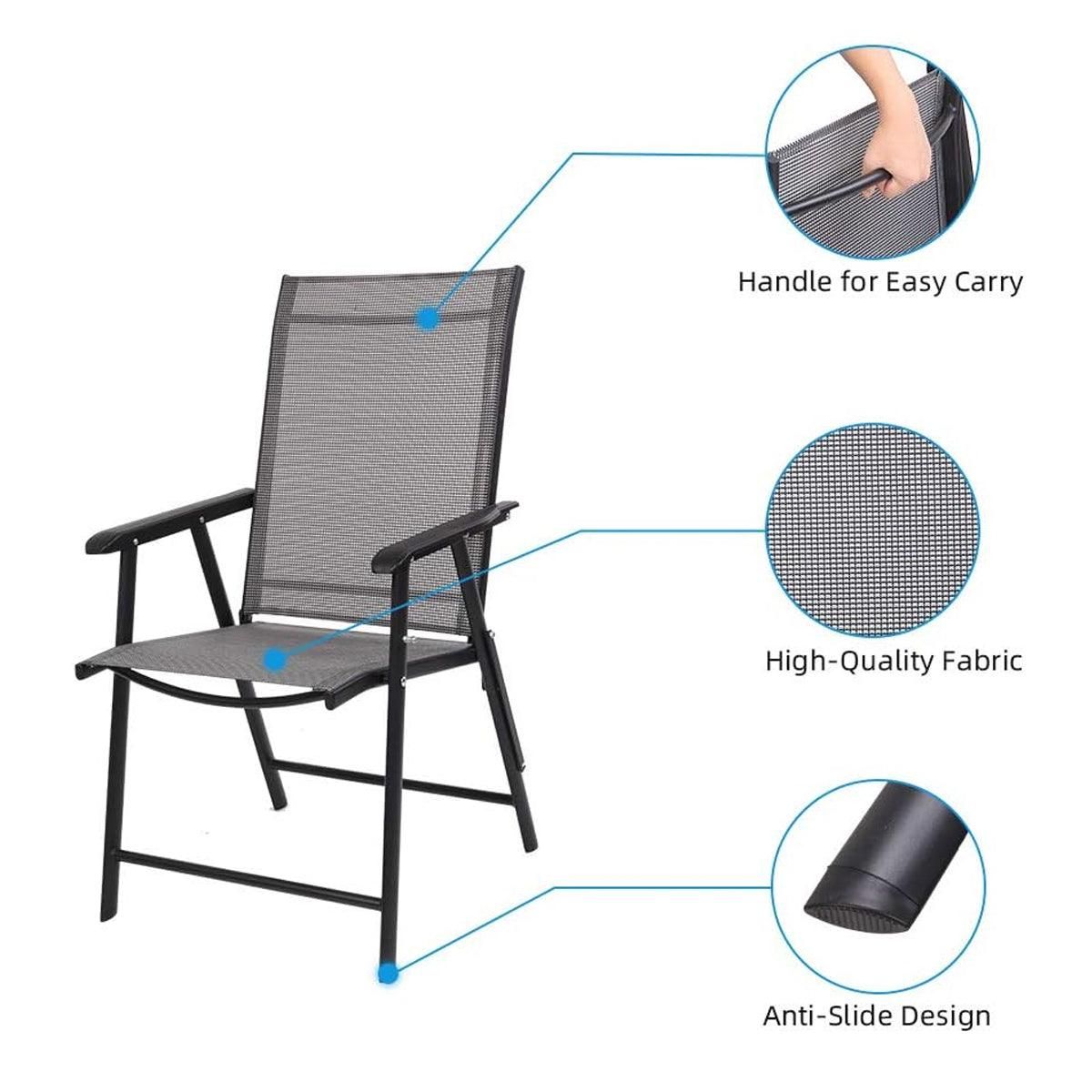 Outdoor Folding Chair Metal Portable Patio Balcony Chair with Backrest Sub Chair