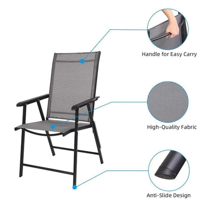 Outdoor Folding Chair Metal Portable Patio Balcony Chair with Backrest Sub Chair