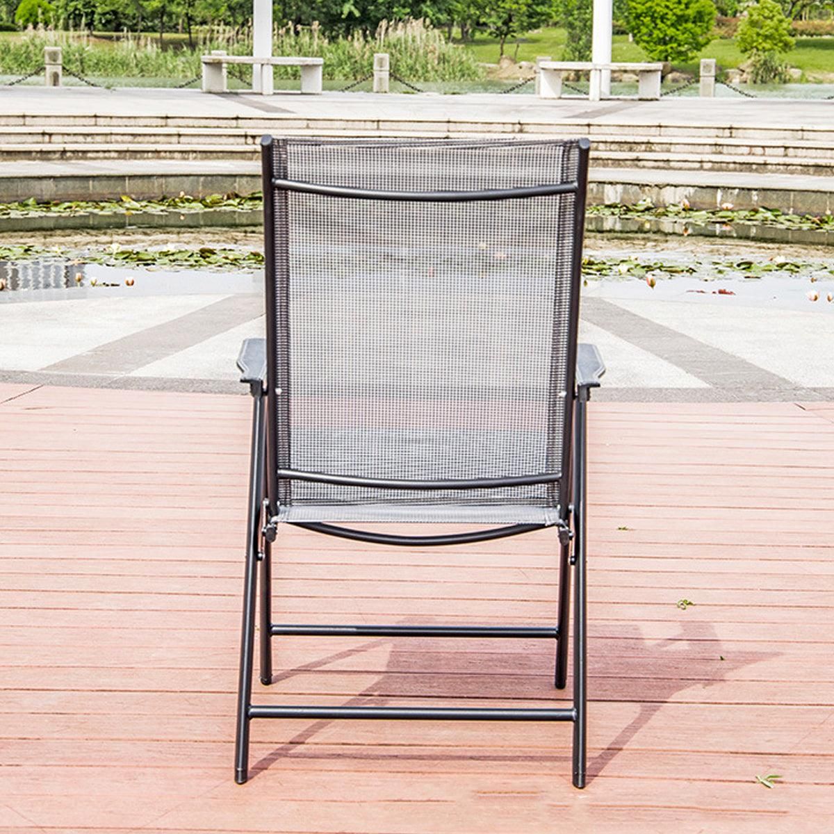 Outdoor Folding Chair Metal Portable Patio Balcony Chair with Backrest Sub Chair