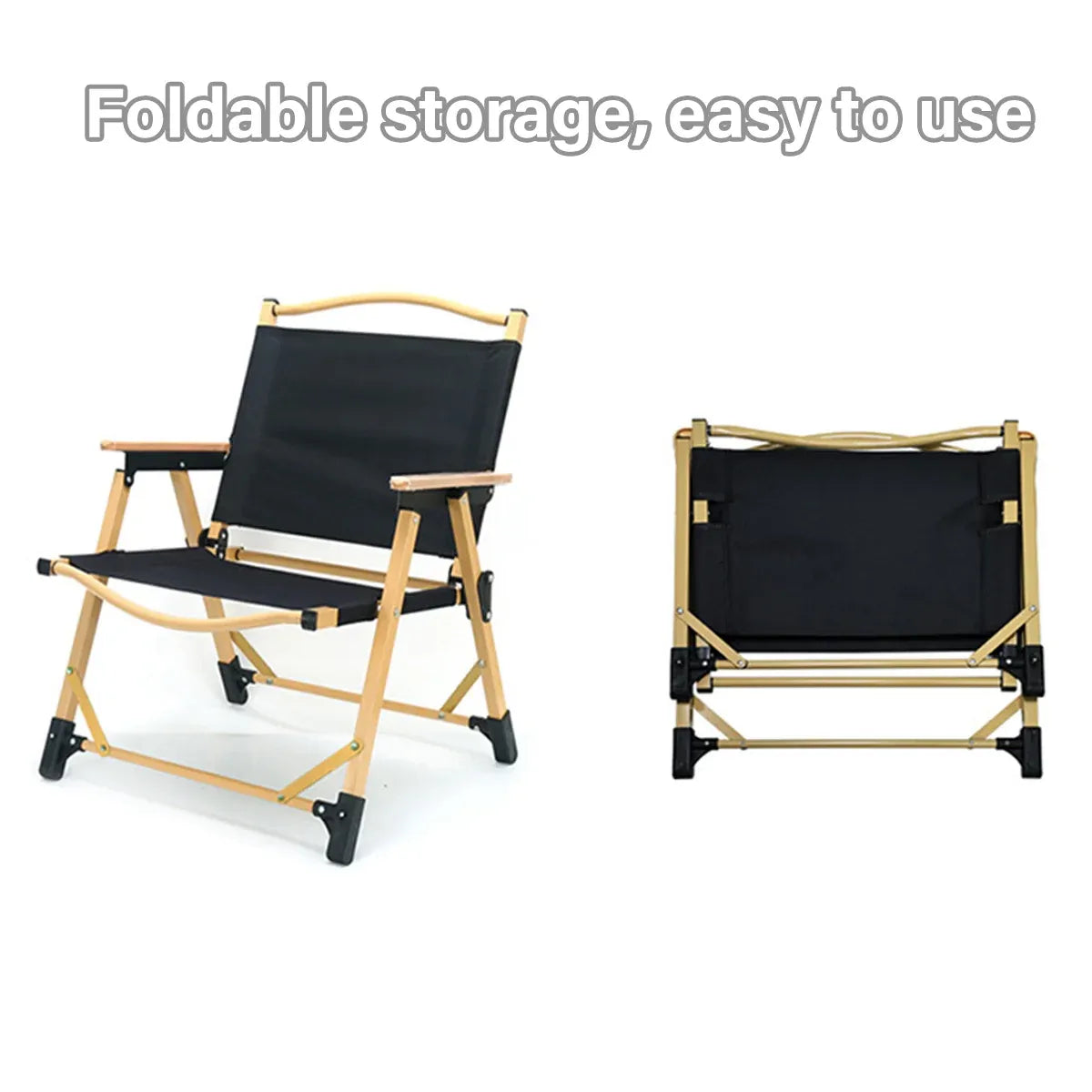 Outdoor Folding Chair Portable Camping Seat Compact Foldable Chair for Picnic - Khaki
