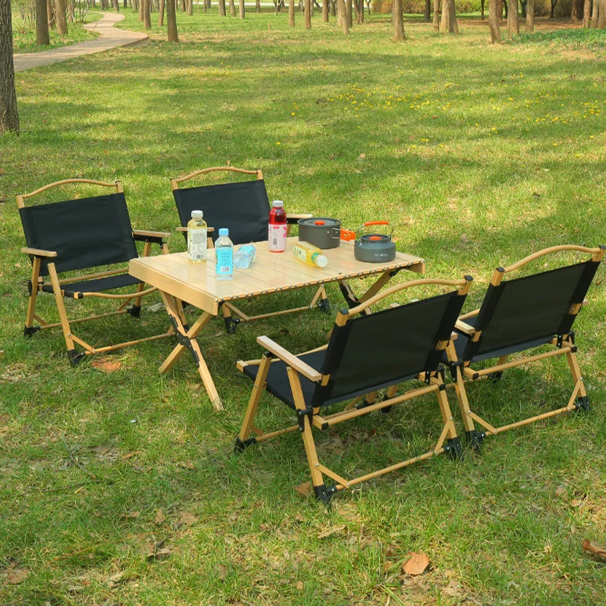 Outdoor Folding Chair Portable Camping Seat Compact Foldable Chair for Picnic - Khaki