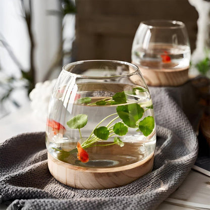 Japanese Style Small Glass Vases Fish Tank for Elegant Home Decor - S