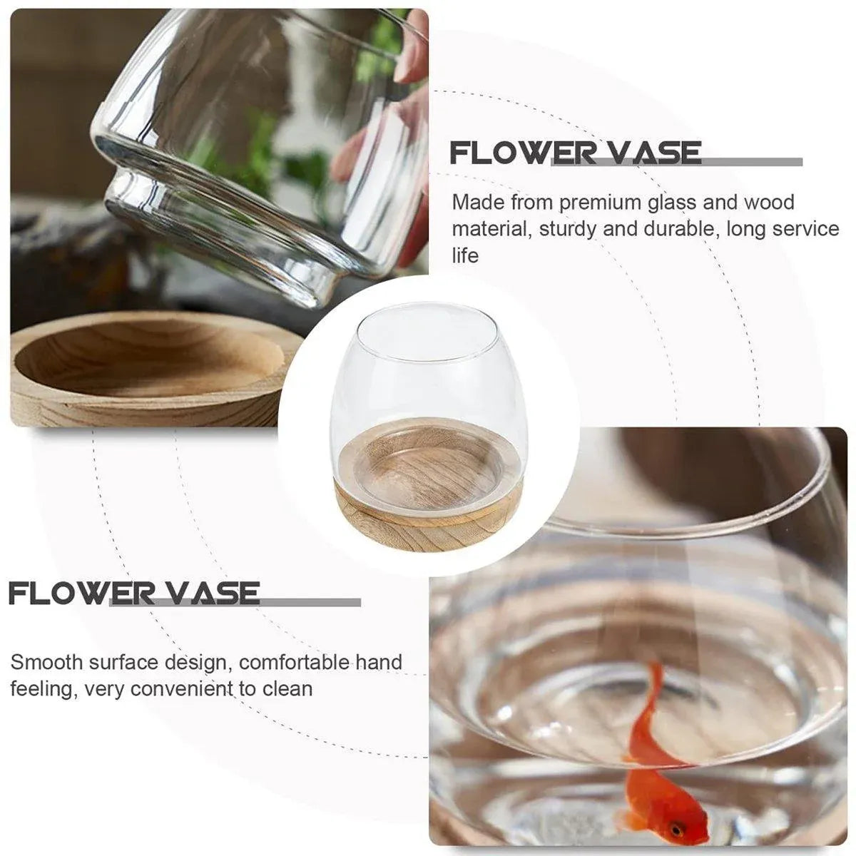 Japanese Style Small Glass Vases Fish Tank for Elegant Home Decor - S