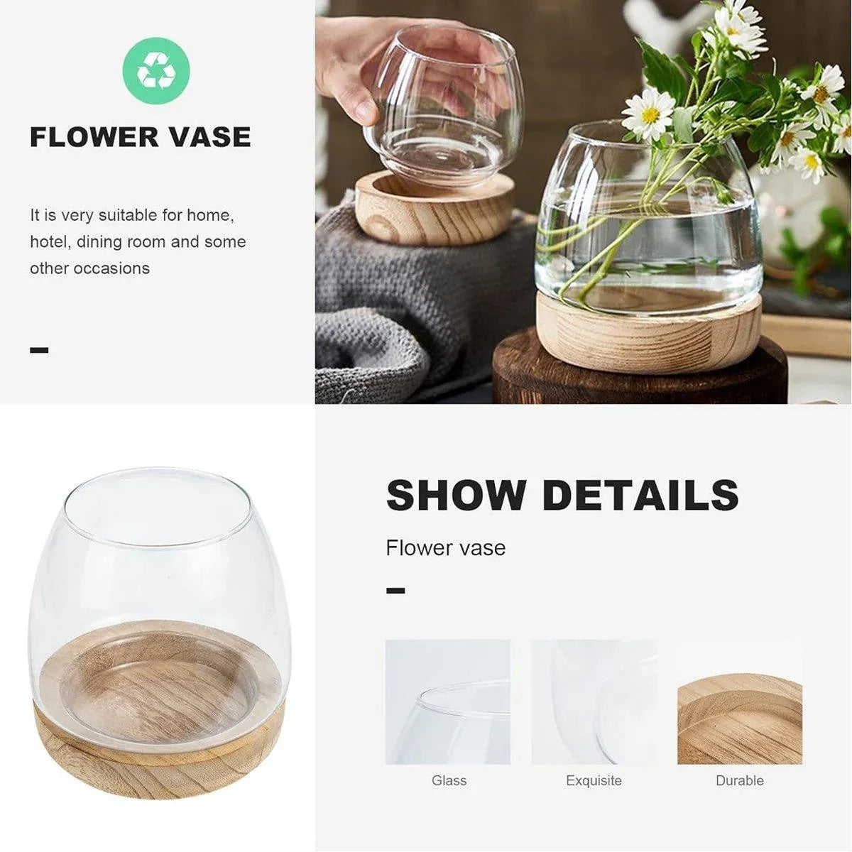 Japanese Style Small Glass Vases Fish Tank for Elegant Home Decor - S