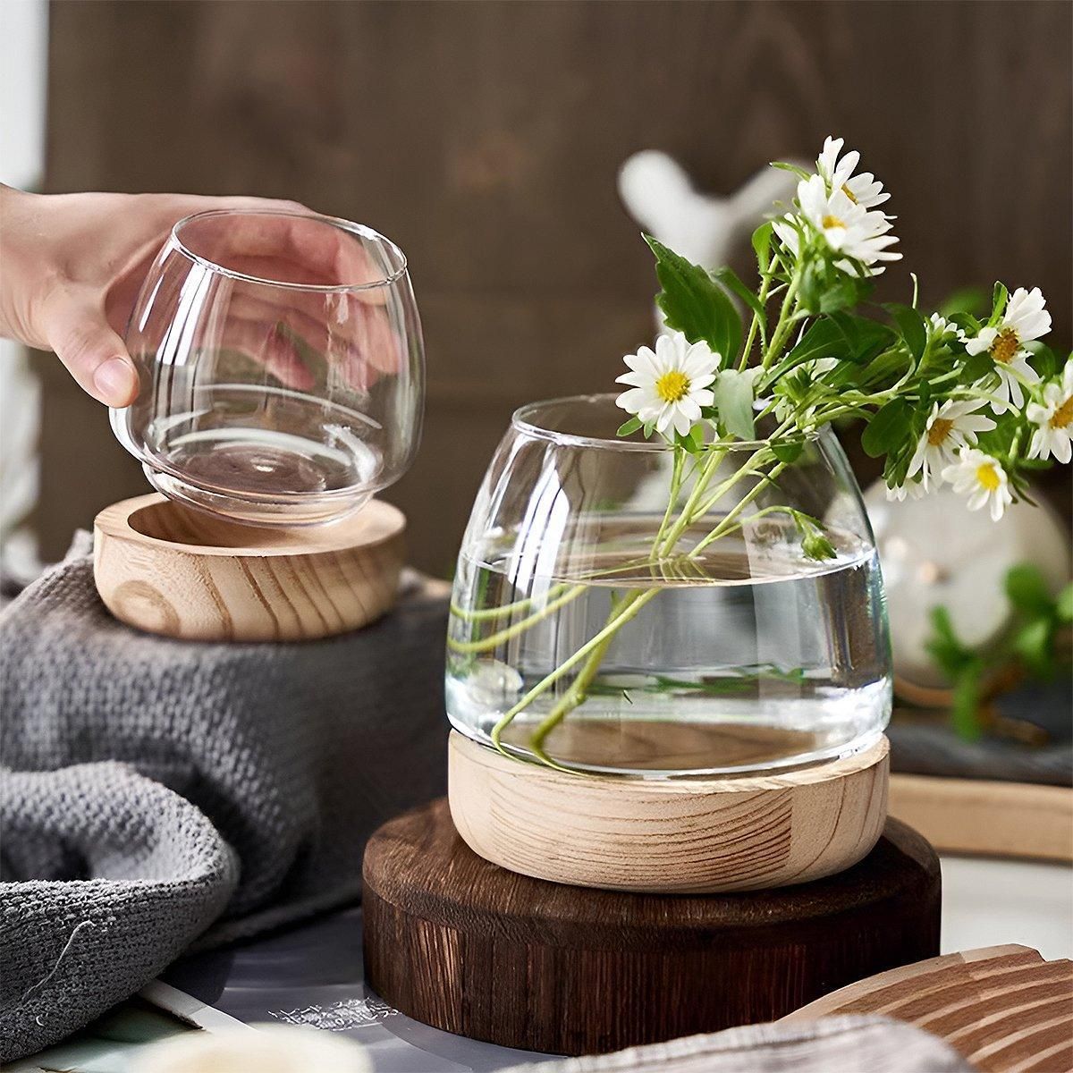 Japanese Style Small Glass Vases Fish Tank for Elegant Home Decor - S