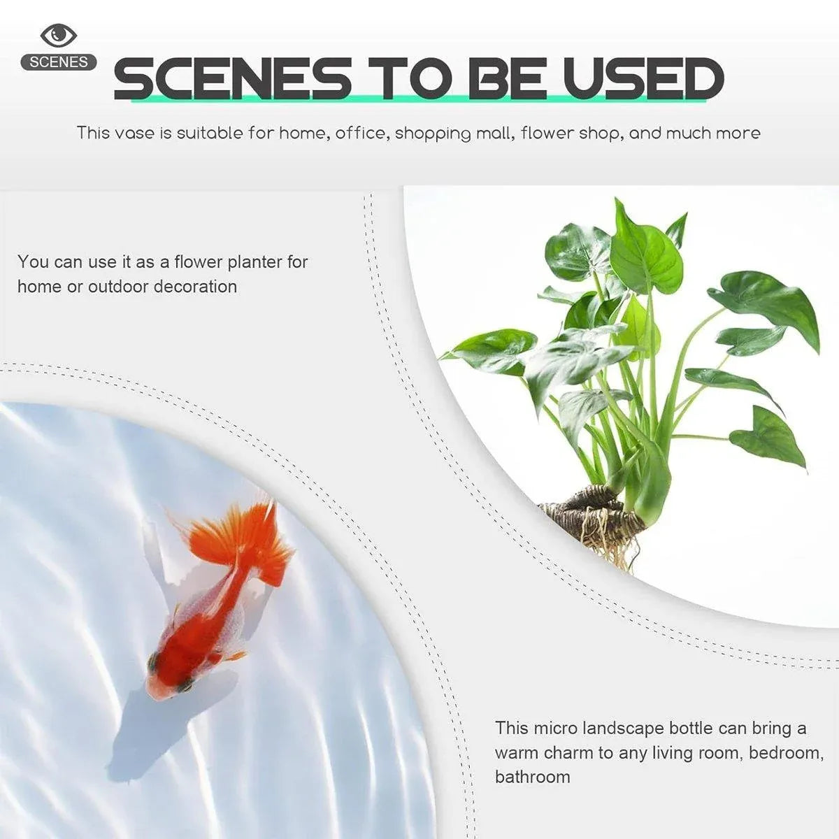 Japanese Style Small Glass Vases Fish Tank for Elegant Home Decor - S