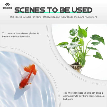 Japanese Style Small Glass Vases Fish Tank for Elegant Home Decor - S