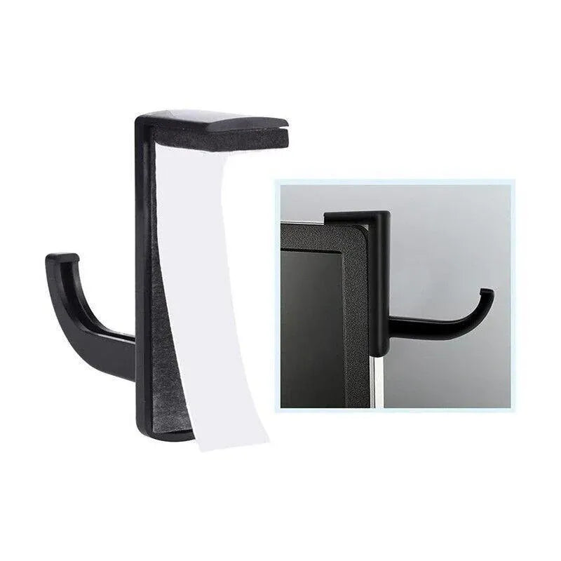 Universal Headphone Hook Desk Edge Mount Adhesive Headset Holder - White