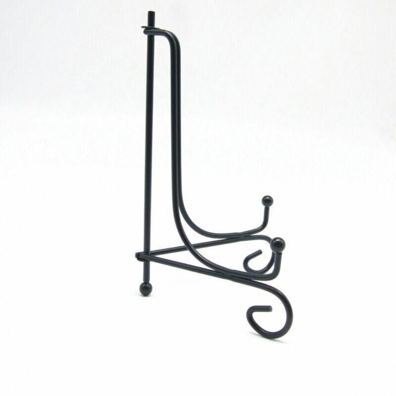 Plate Stands Iron Display Easel Photo Picture Bowl Dish Book Holder Frame Black - 4 Inch