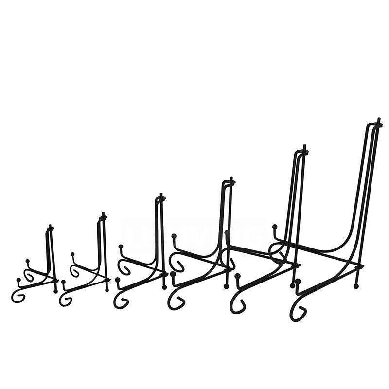 Plate Stands Iron Display Easel Photo Picture Bowl Dish Book Holder Frame Black - 5 Inch