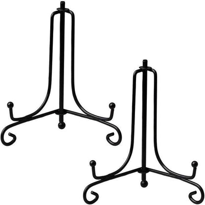 Plate Stands Iron Display Easel Photo Picture Bowl Dish Book Holder Frame Black - 5 Inch