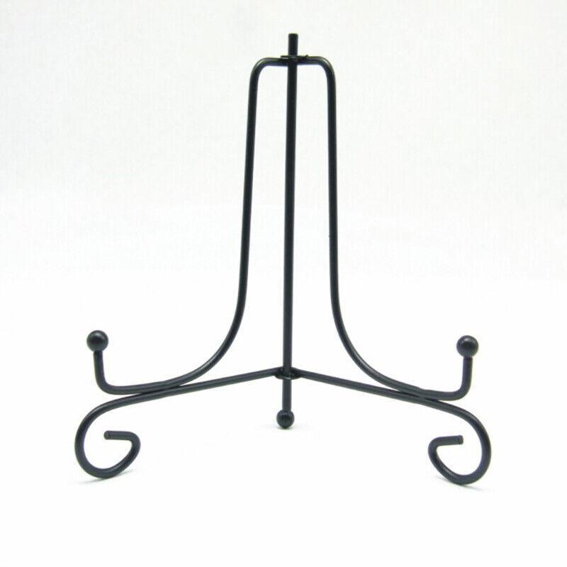 Plate Stands Iron Display Easel Photo Picture Bowl Dish Book Holder Frame Black - 5 Inch