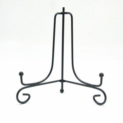 Plate Stands Iron Display Easel Photo Picture Bowl Dish Book Holder Frame Black - 5 Inch