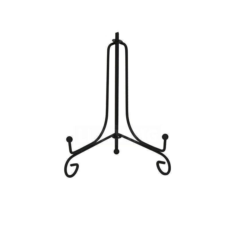 Plate Stands Iron Display Easel Photo Picture Bowl Dish Book Holder Frame Black - 5 Inch