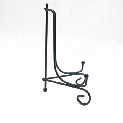 Plate Stands Iron Display Easel Photo Picture Bowl Dish Book Holder Frame Black - 7 Inch