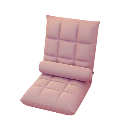 Floor Lounge Sofa Bed Chair with Lumbar Pillow Folding Adjustable Cushion - Cyan