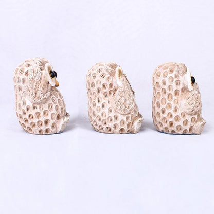 3pcs Resin Owl Ornaments Home Decor Figurines for Living Room Desktop Display