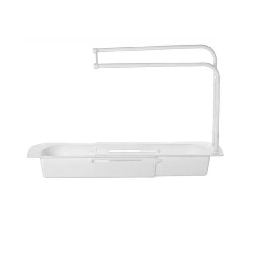 Telescopic Sink Rack Holder Expandable Storage Drain Basket Home Kitchen Kit - Grey