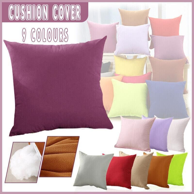 40x40cm Multicoloured Plain Solid Colour Cushion Cover Covers Decorative Pillow Case - Beige