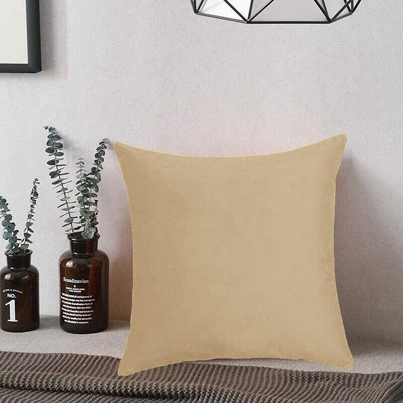 40x40cm Multicoloured Plain Solid Colour Cushion Cover Covers Decorative Pillow Case - Beige