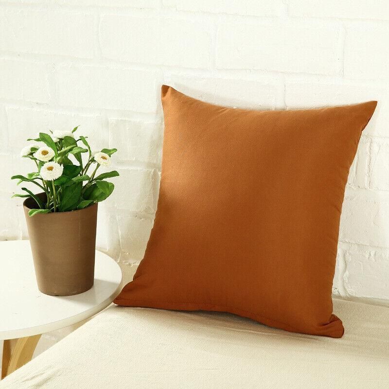 40x40cm Multicoloured Plain Solid Colour Cushion Cover Covers Decorative Pillow Case - Beige