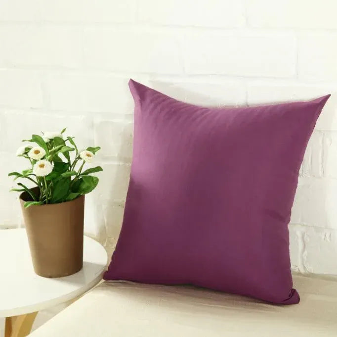 40x40cm Multicoloured Plain Solid Colour Cushion Cover Covers Decorative Pillow Case - Beige