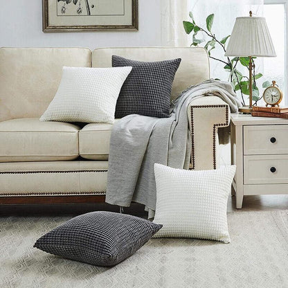 45X45 Plain Solid Colour Cushion Cover Decorative Pillow Case Home Multicoloured - Brown