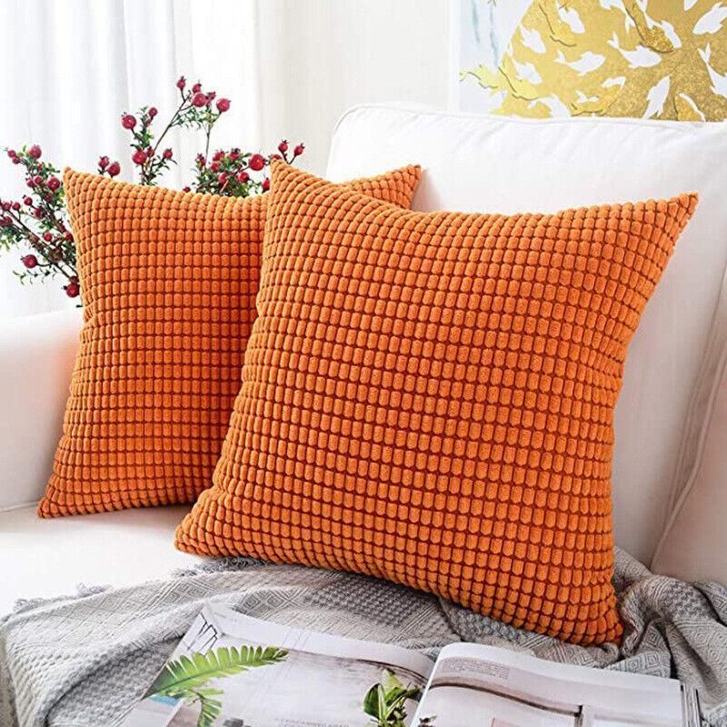 45X45 Plain Solid Colour Cushion Cover Decorative Pillow Case Home Multicoloured - Brown