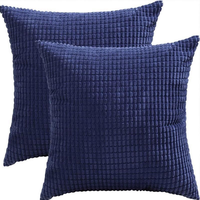 45X45 Plain Solid Colour Cushion Cover Decorative Pillow Case Home Multicoloured - Brown