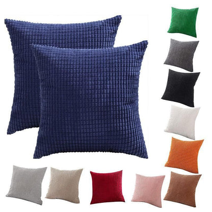 45X45 Plain Solid Colour Cushion Cover Decorative Pillow Case Home Multicoloured - Coffee