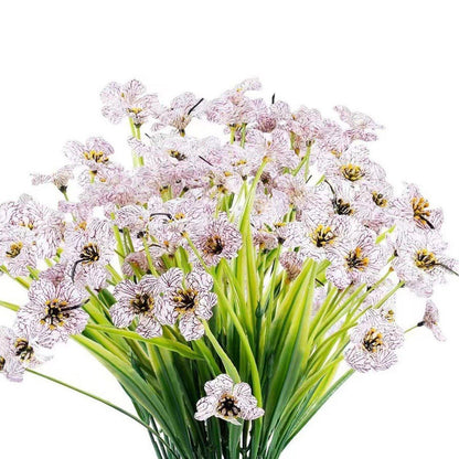 12pcs Artificial Flowers Set for Home Decor Wedding Party Fake Floral Decor - Blue