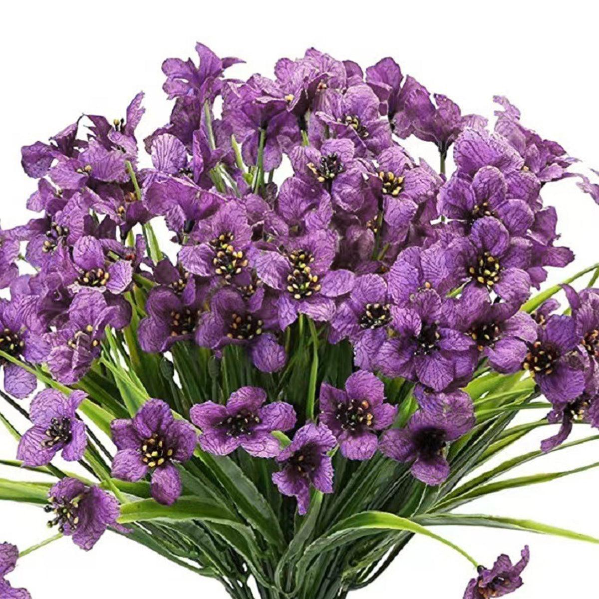 12pcs Artificial Flowers Set for Home Decor Wedding Party Fake Floral Decor - Blue
