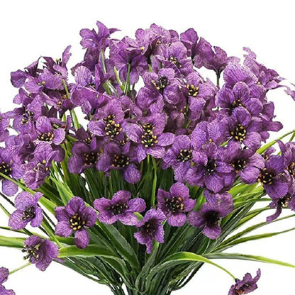 12pcs Artificial Flowers Set for Home Decor Wedding Party Fake Floral Decor - Blue