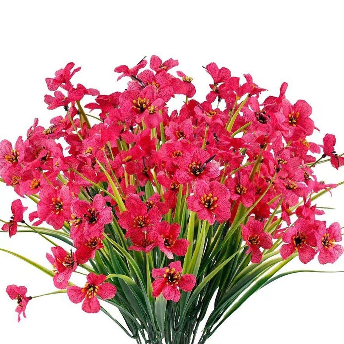 12pcs Artificial Flowers Set for Home Decor Wedding Party Fake Floral Decor - Blue
