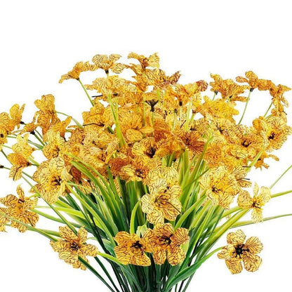 12pcs Artificial Flowers Set for Home Decor Wedding Party Fake Floral Decor - Blue