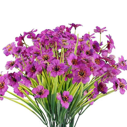 12pcs Artificial Flowers Set for Home Decor Wedding Party Fake Floral Decor - Blue