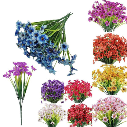 12pcs Artificial Flowers Set for Home Decor Wedding Party Fake Floral Decor - Peach