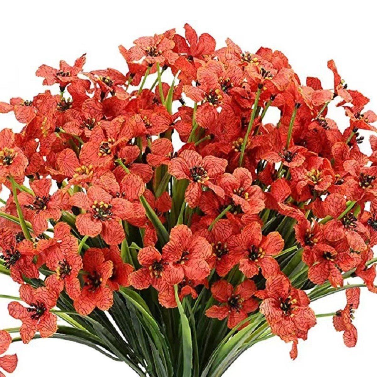 12pcs Artificial Flowers Set for Home Decor Wedding Party Fake Floral Decor - Peach