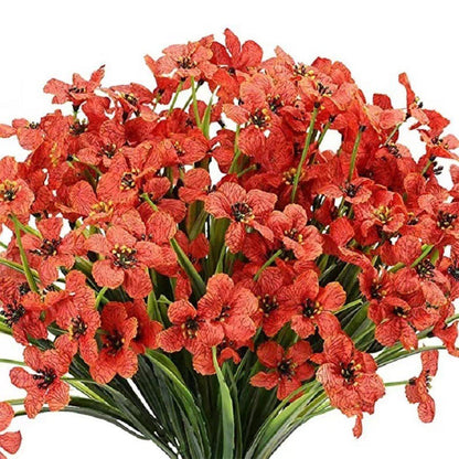 12pcs Artificial Flowers Set for Home Decor Wedding Party Fake Floral Decor - White
