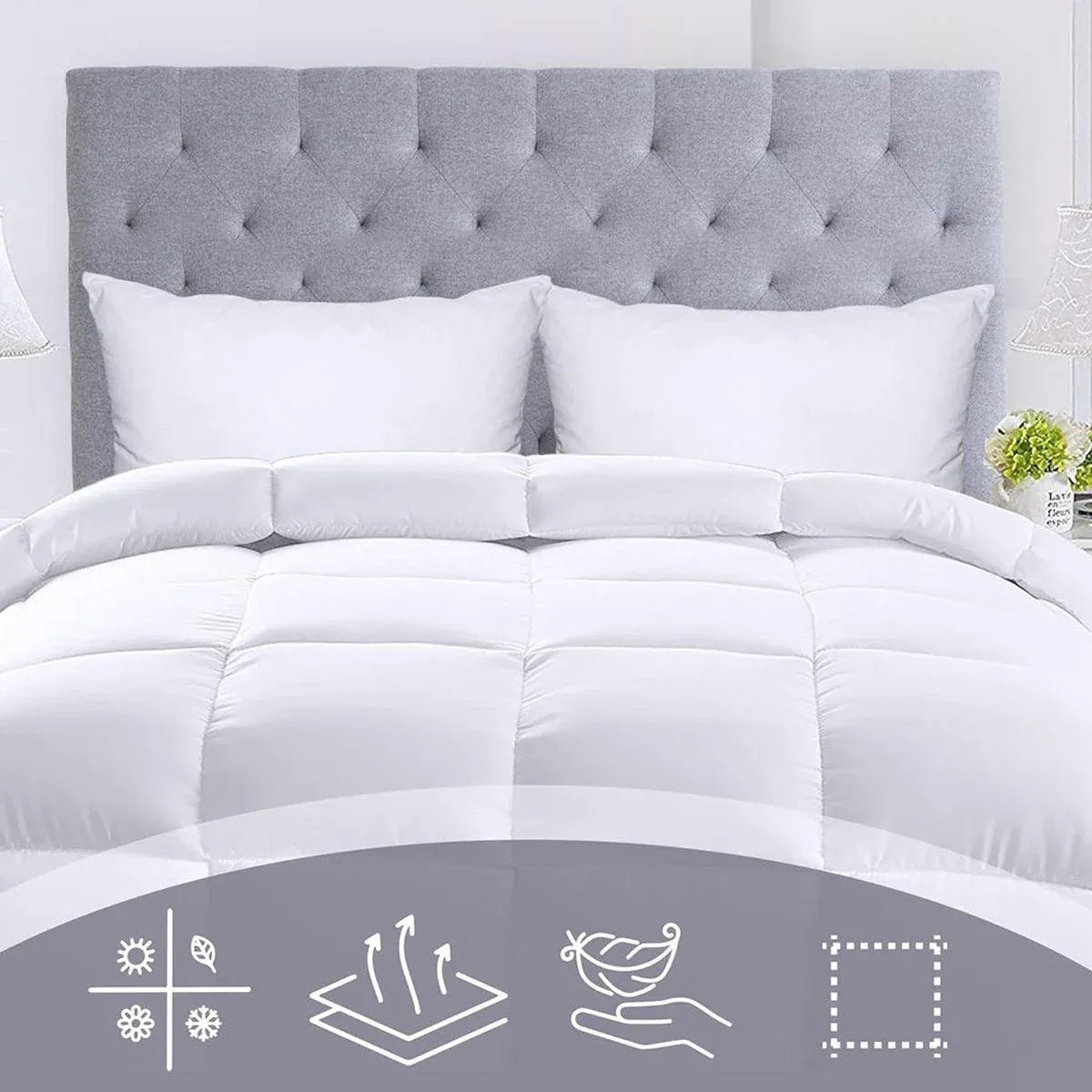 Luxury Hotel Quilt Core – Soft Microfiber Down Alternative Comforter for All Seasons - 210x210cm-Brushed