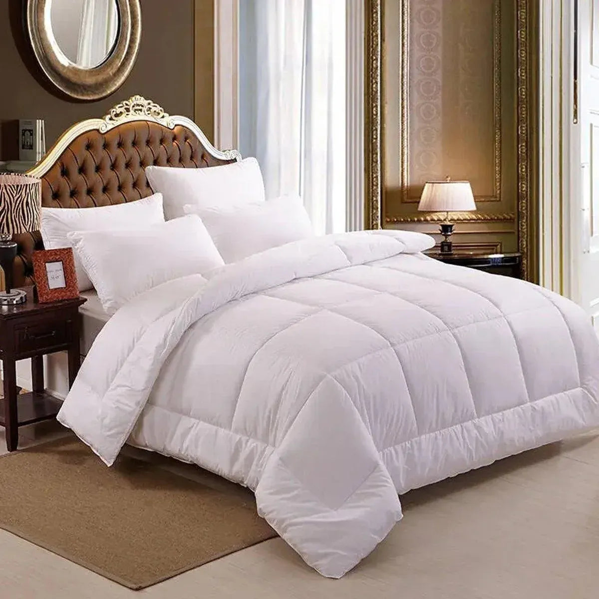 Luxury Hotel Quilt Core – Soft Microfiber Down Alternative Comforter for All Seasons - 210x210cm-Brushed