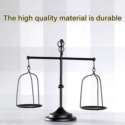 Black iron balance Scale candlestick decorative candle wedding Home Decor Gifts
