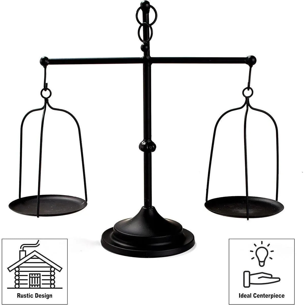 Black iron balance Scale candlestick decorative candle wedding Home Decor Gifts