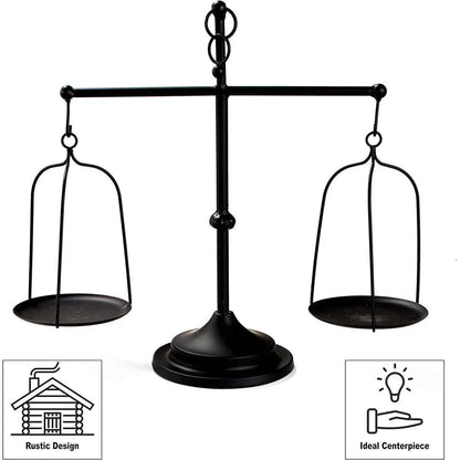 Black iron balance Scale candlestick decorative candle wedding Home Decor Gifts